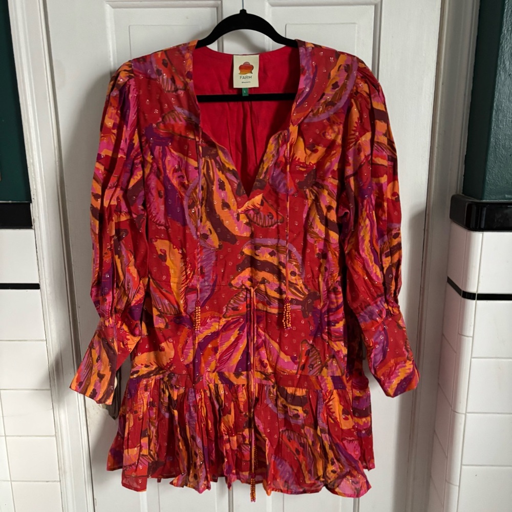 FARM Rio Red Multi-Color Mini Dress - Picture 2 of 14
